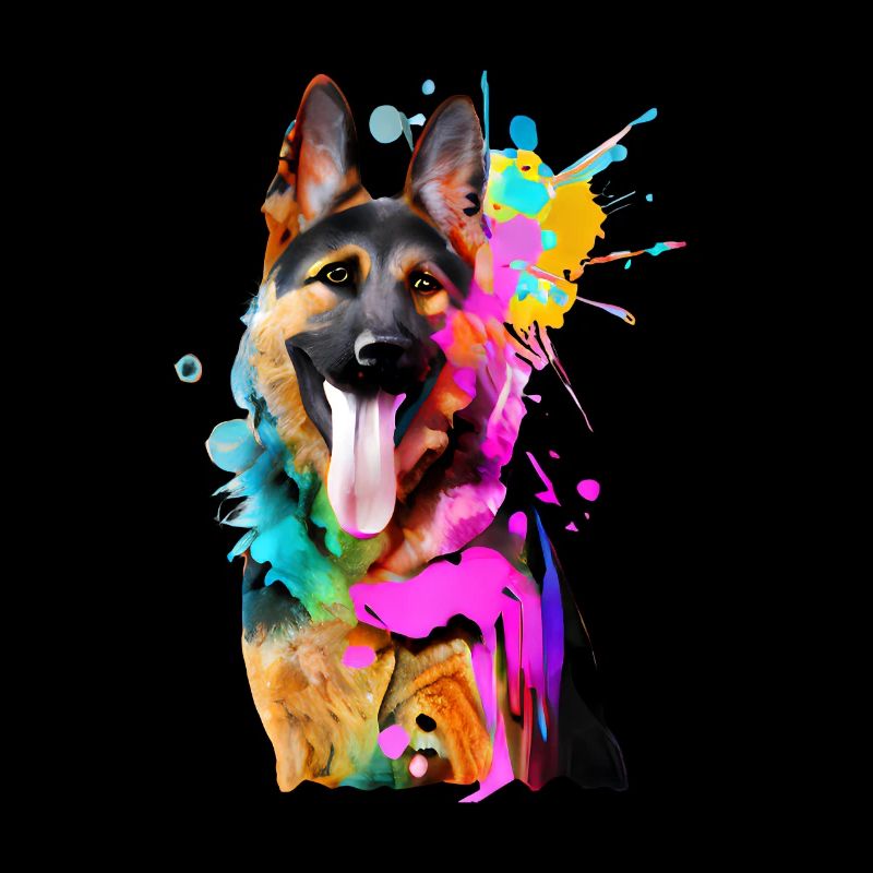 Farbkleckse Schäferhund
