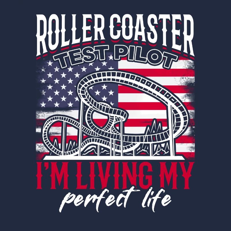 Roller Coaster Test Pilot USA flag ride.