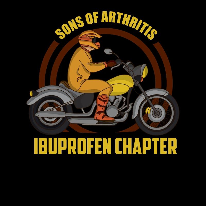 Der Motorrradfahrer mit Ibuprofen und Arthritis