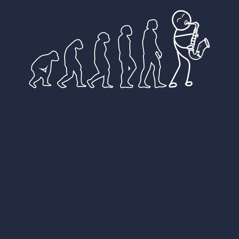 Funny Saxophonist Evolution Saxophone Player