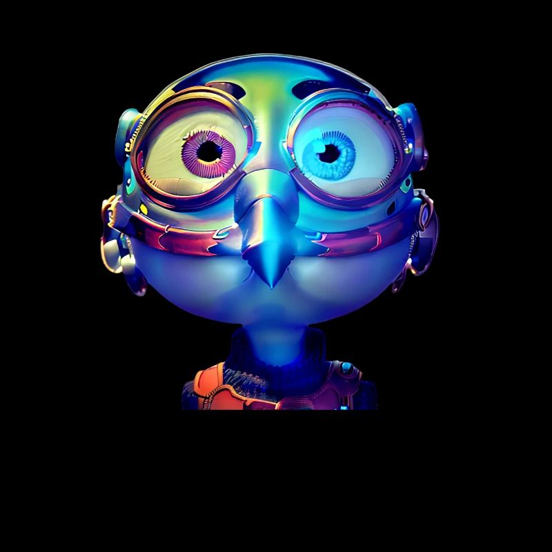 Poulet poule Cyborg bleu
