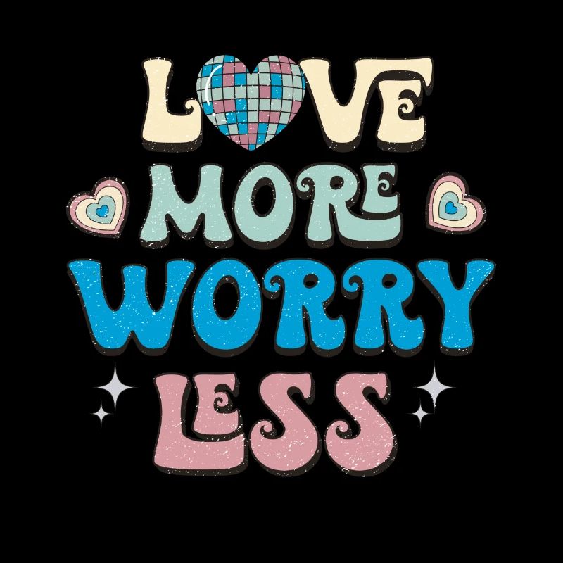 Love More Worry Less Retro Valentines