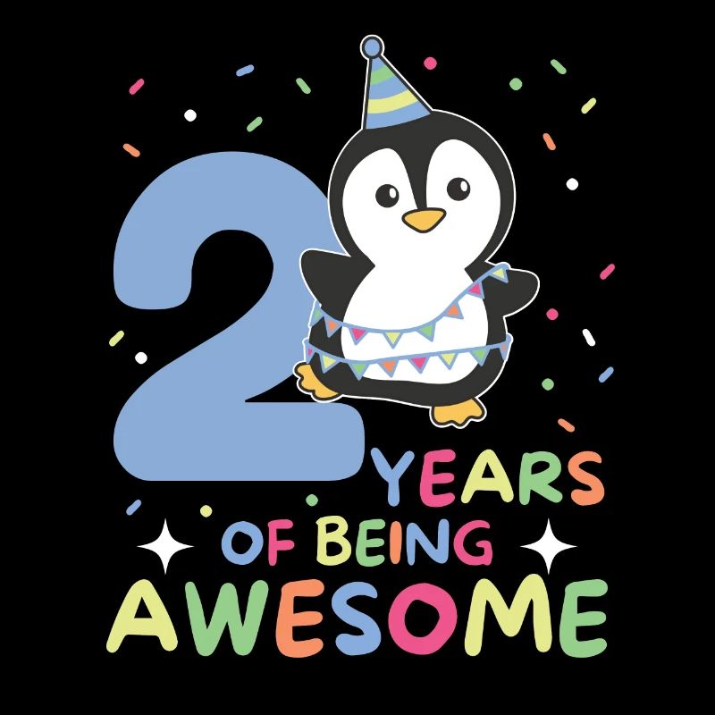 Pingouin pour les enfants de 2e anniversaire de deux ans