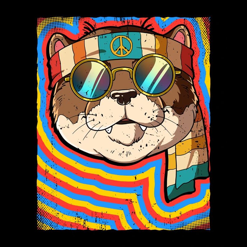 Hippie Otter Psychédélique Trippy
