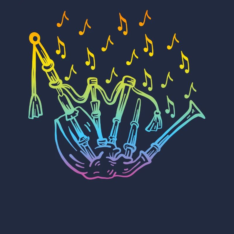 Cornemuse avec notes de musique Cornemuse Musicien de cornemuse