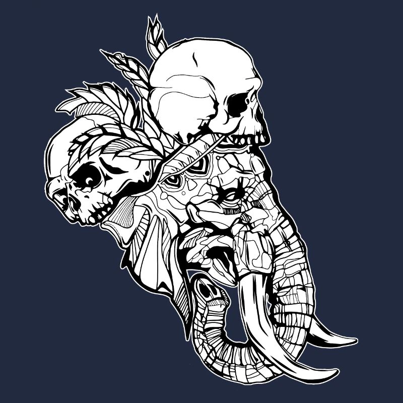 Elephant head // Indian style // Skull