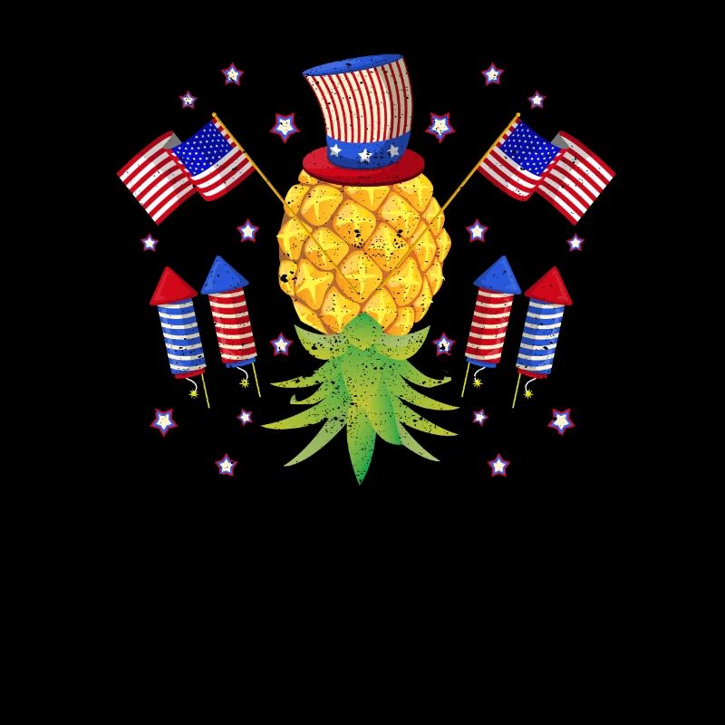 Upside Down Pineapple Swinger Power July 4 US Flag