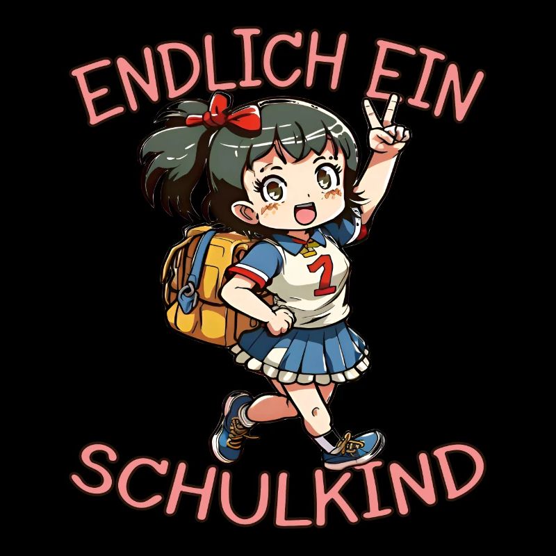 Endlich ein Schulkind Anime Mädchen