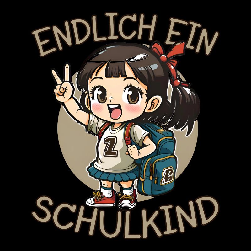 Endlich ein Schulkind Anime Mädchen