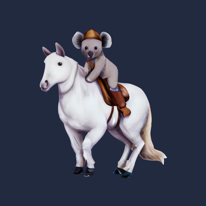 Koala on a horse