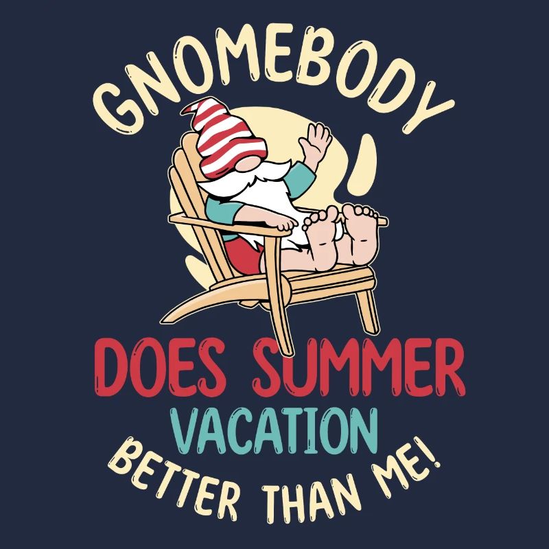 Funny gnome summer holidays