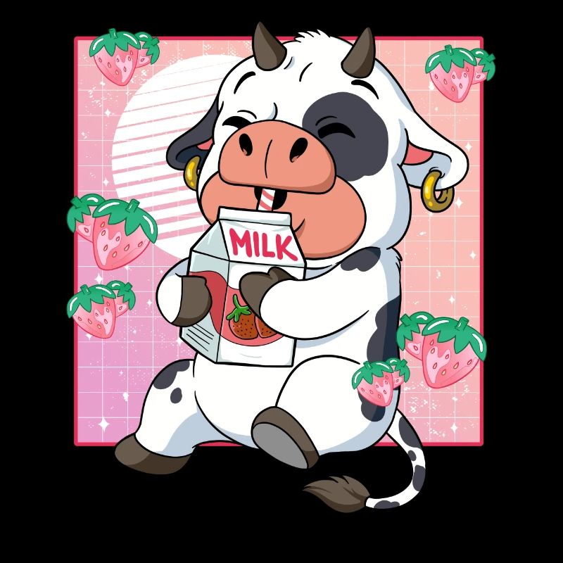 Kawaii Kuh Erdbeermilch