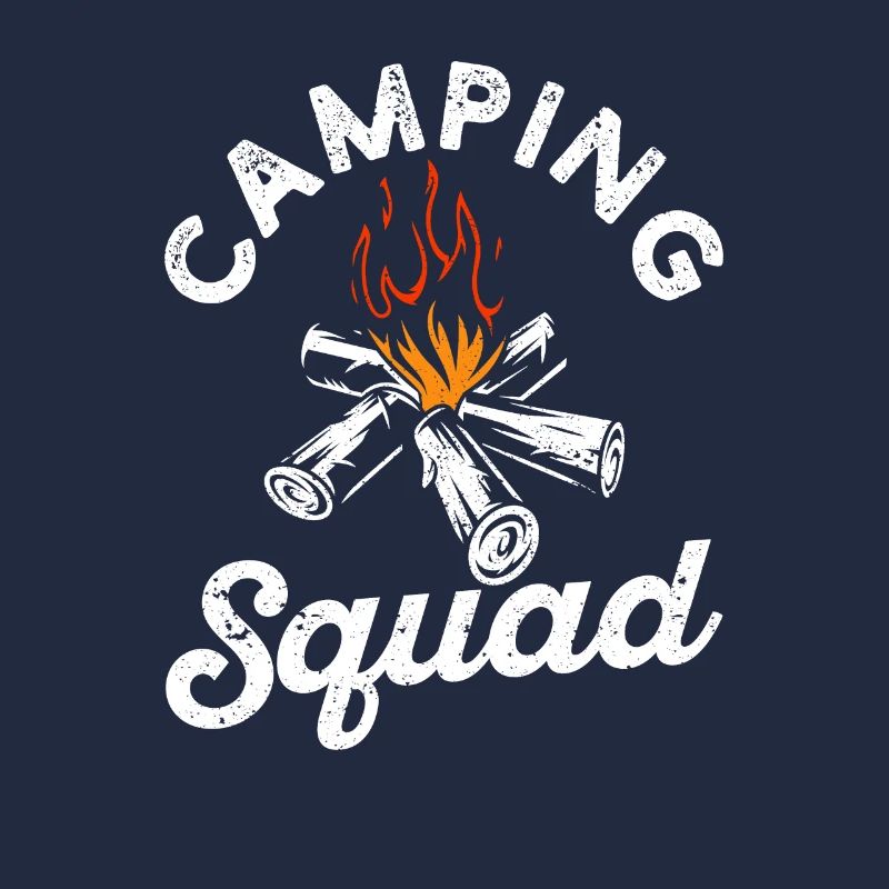 Camping Squad Funny Campfire Hiking Mountain