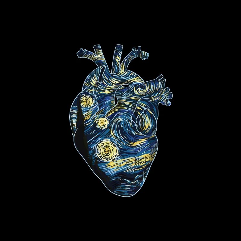 Cœur anatomique dans le style du Stary de Van Gogh