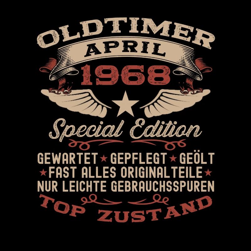 55. Geburtstag Mann Oldtimer April Jahrgang 1968
