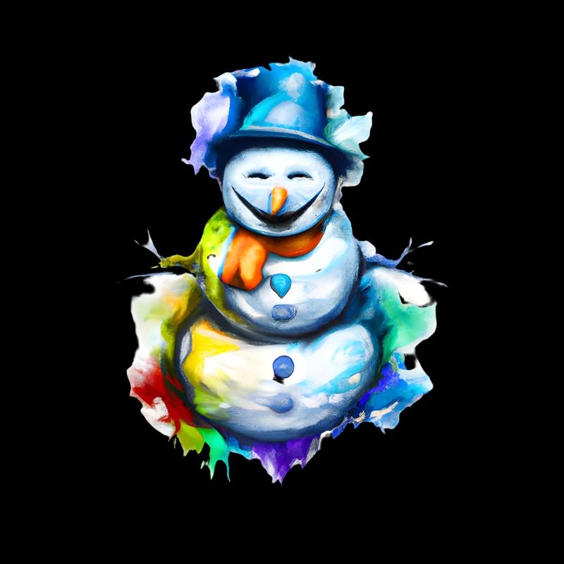 Bunter Schneemann im Lichterglanz
