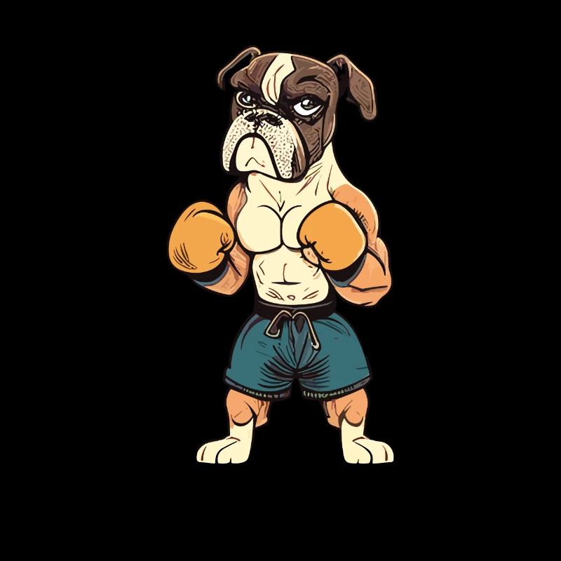 Dog and Boxer fun cartoon