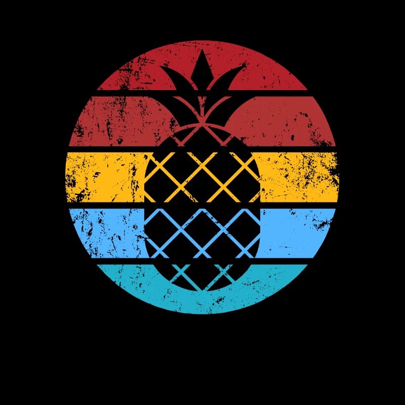 Retro Pineapple Fruit Summer Vibes Vintage Aloha