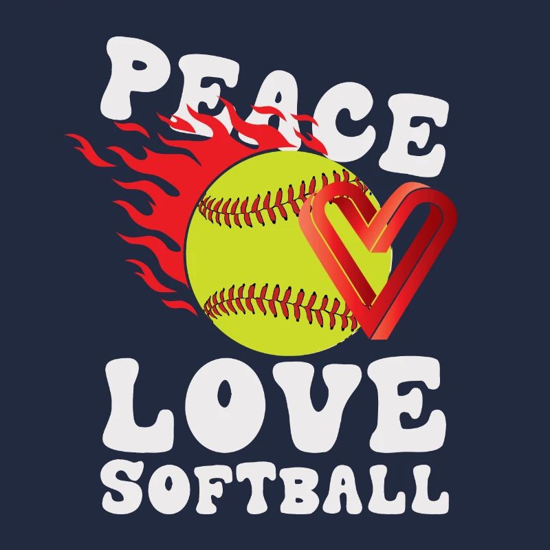 Mädchen Frieden Liebe Softball