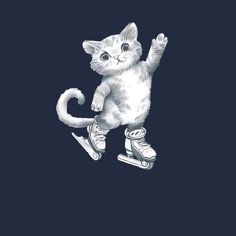 Cat on skates drawing
