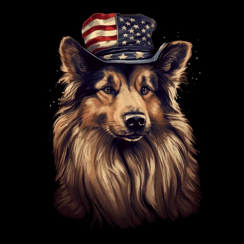 German Shepherd American Flag Proud Dog