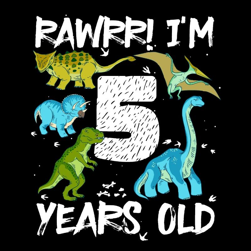 Five years 5th birthday 5 years, dinosaurs