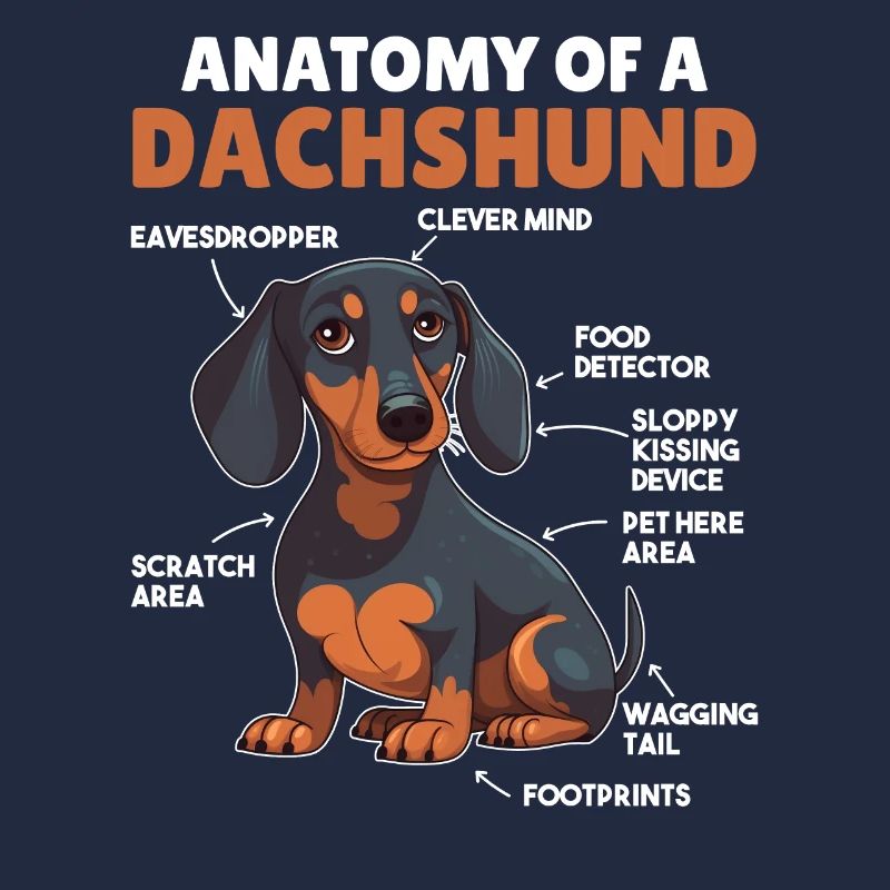 Hunde Erklärung Anatomy eines Dackel