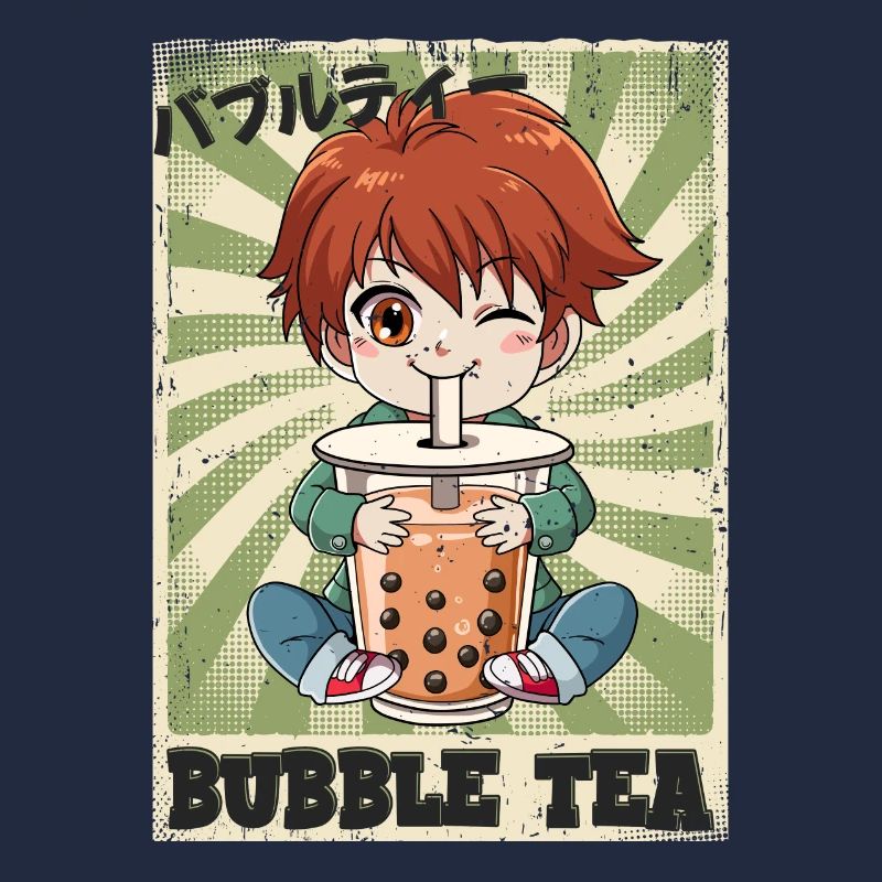 Boba Tea Anime Boy Bubble Tea