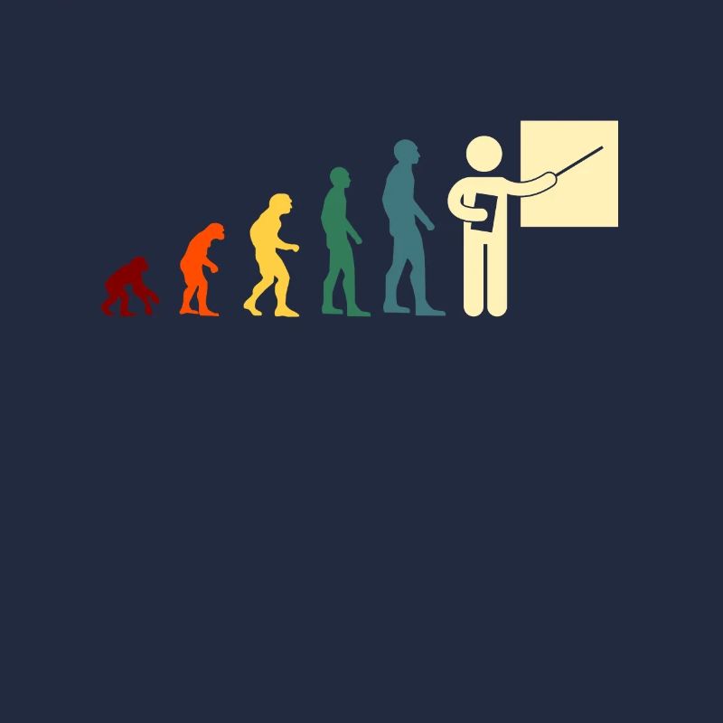 Evolution Lehrer Mann Humor Schulmeister Geschenk