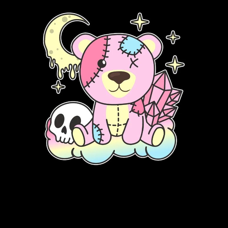Kawaii Gothic Bär Pastellfarben Gothic Goth