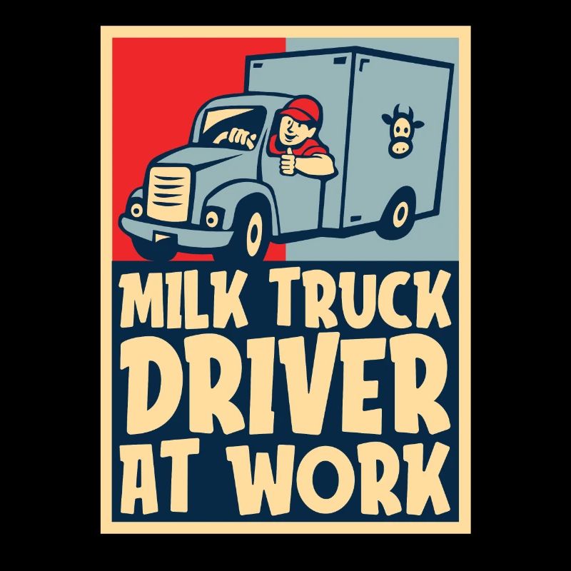 Camion de lait de vache Chauffeur de lait