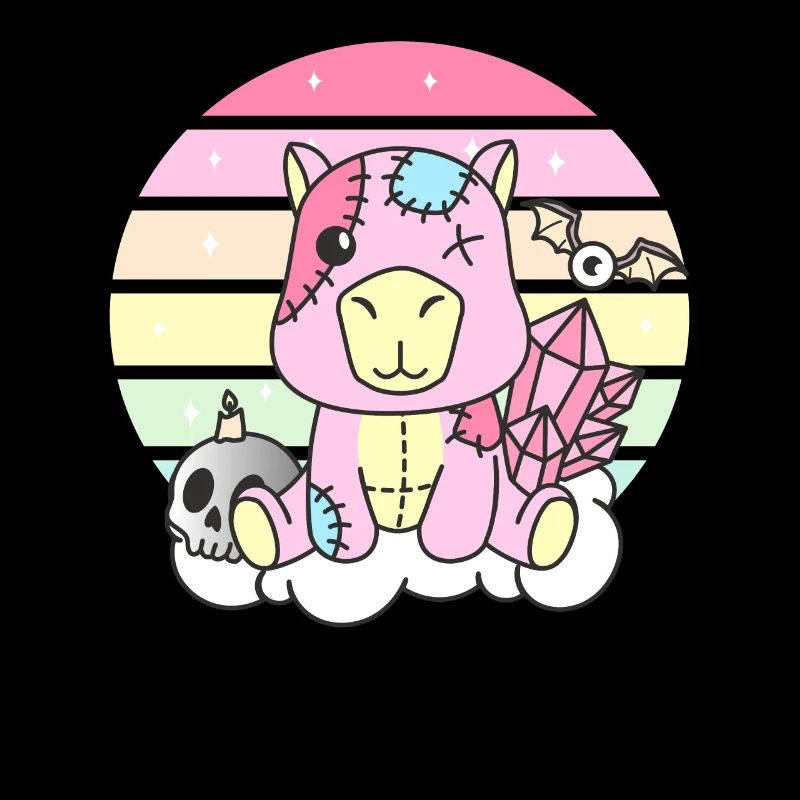 Kawaii Gothique Capybara Pastel Goth