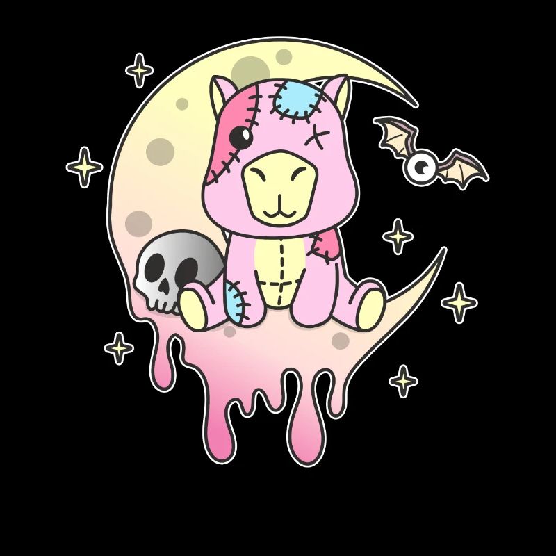 Kawaii Gothique Capybara Pastel Goth