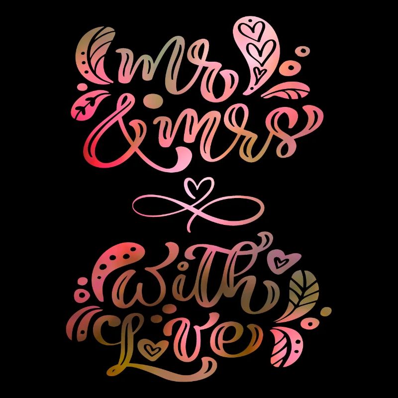 Mr & Mrs, Amour-Amour, Mariage, Typographie de mariage