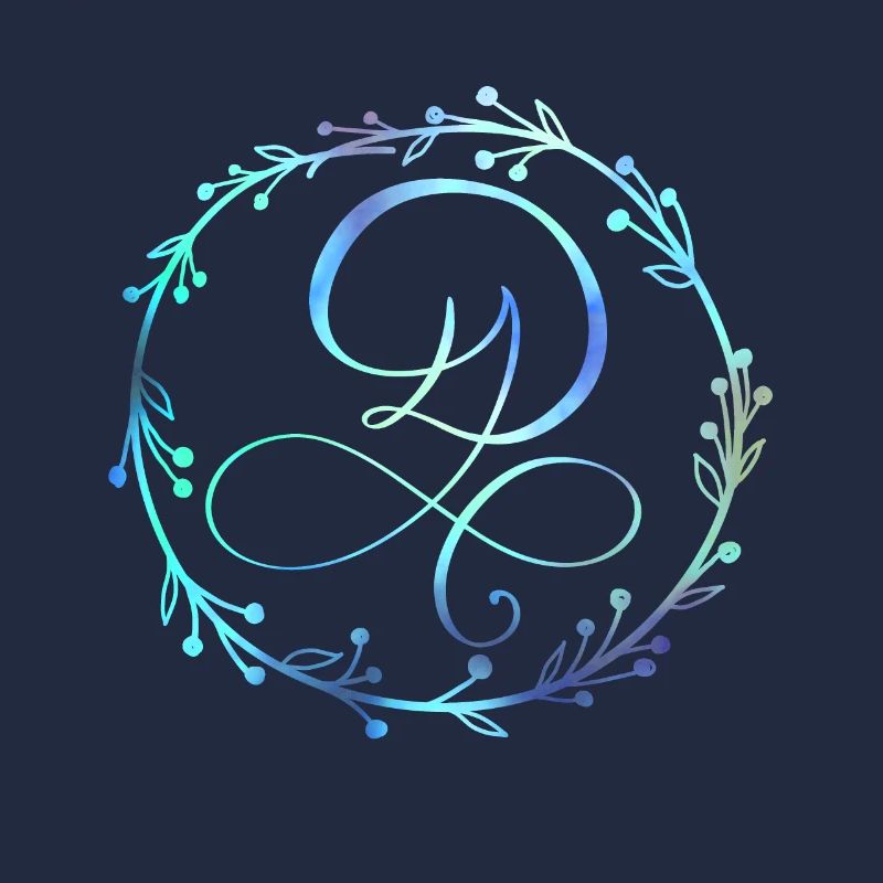 Monogram, Letter D, Calligraphy Ornament