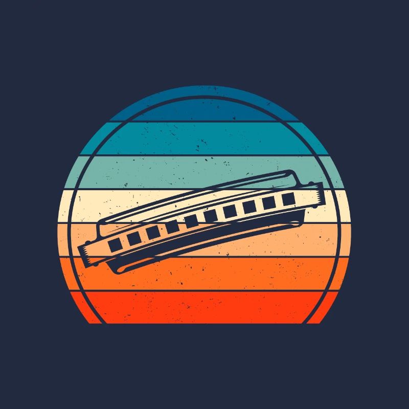 Sunset And Harmonica Harmonicist Music Instrument