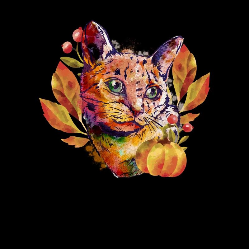 Cat Leaf Autumn Hello Autumn Leaves Funny