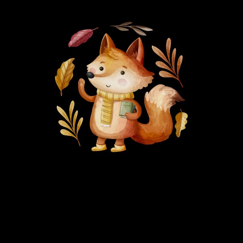 Mignon Red Panda Animal Feuilles d’automne Automne