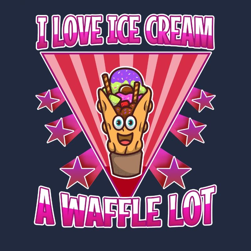 J’aime la crème glacée beaucoup gaufre