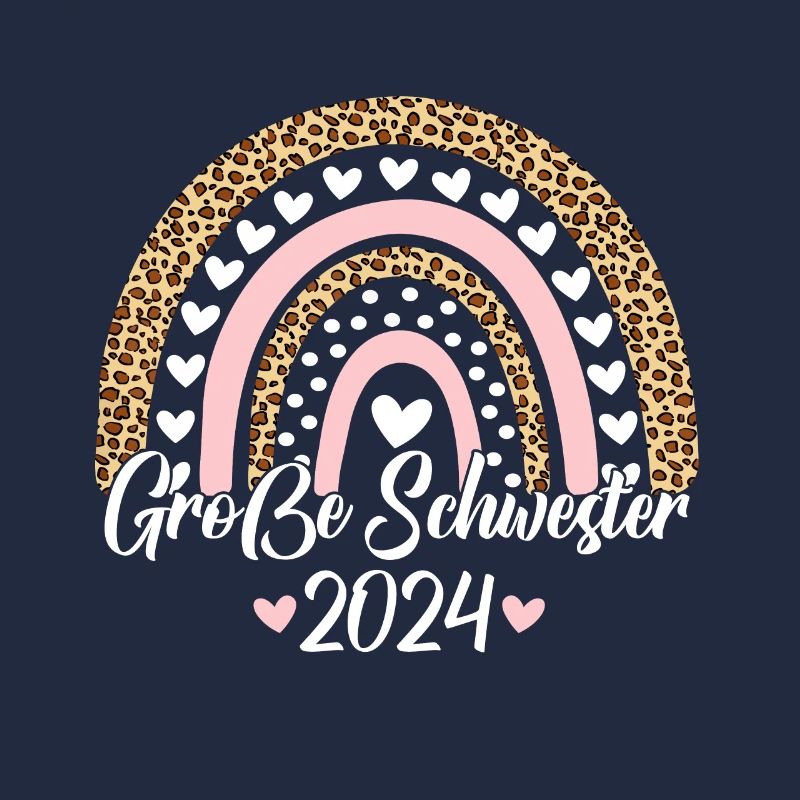 Große Schwester 2024 Boho Regenbogen Design