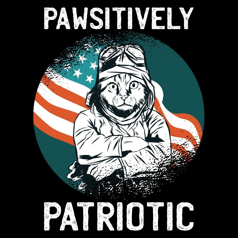 Chat patriotique pawsitively 4 juillet