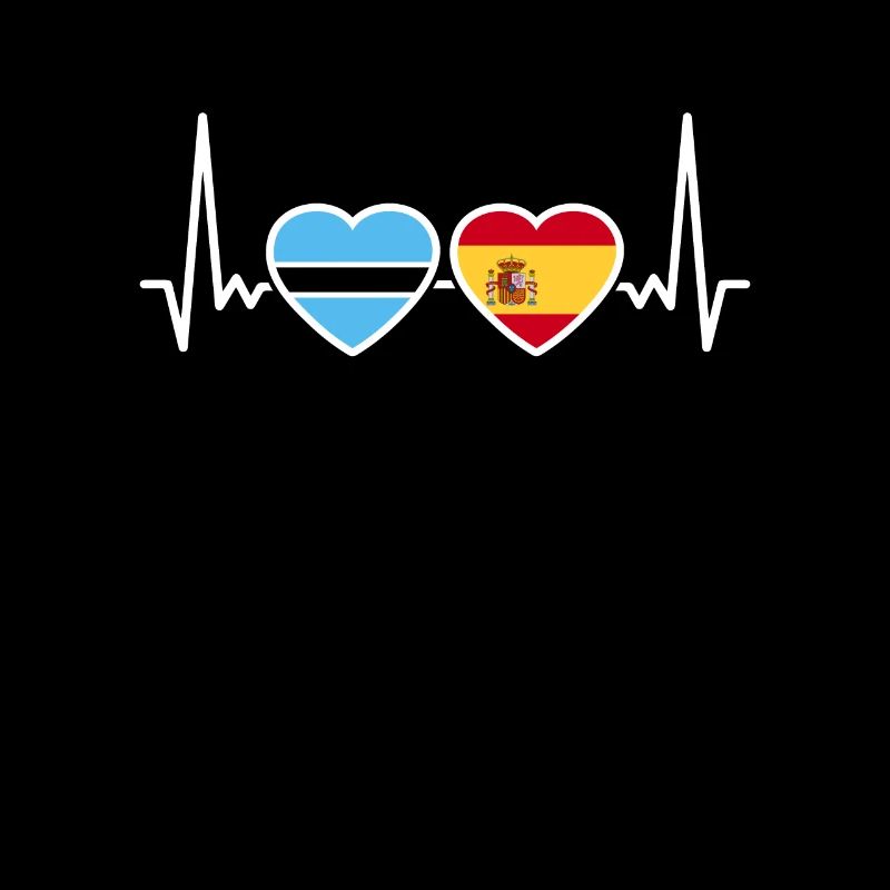 Botswana Espagne Heartbeat Drapeau Botswana