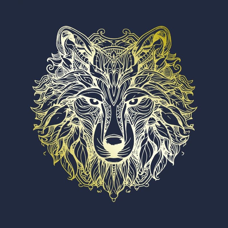 Wolf Mandala gold