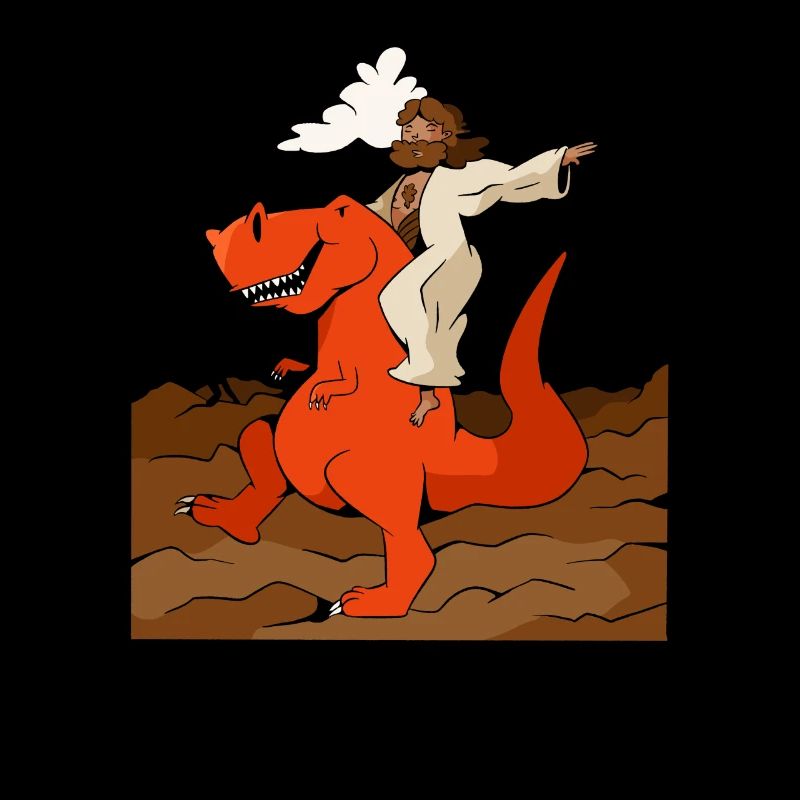 Cool Jesus Rides Dinosaur Funnier