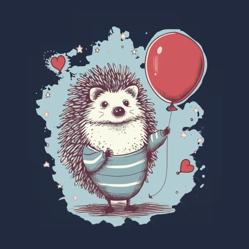 süsser Igel mit Luftballon