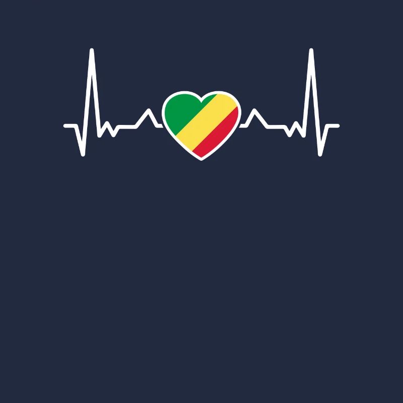 République du Congo battement de cœur drapeau congolais