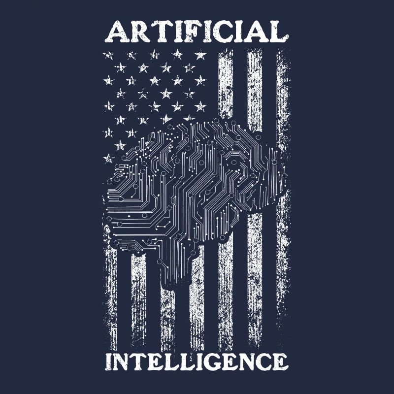 Artificial Intelligence US Flag - AI Robotics