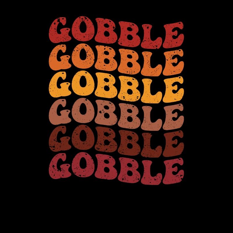 Gobble Joyeux Thanksgiving Day Dîner Rétro