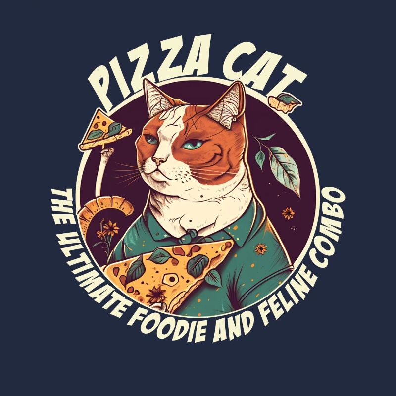 Chat avec des tranches de pizza