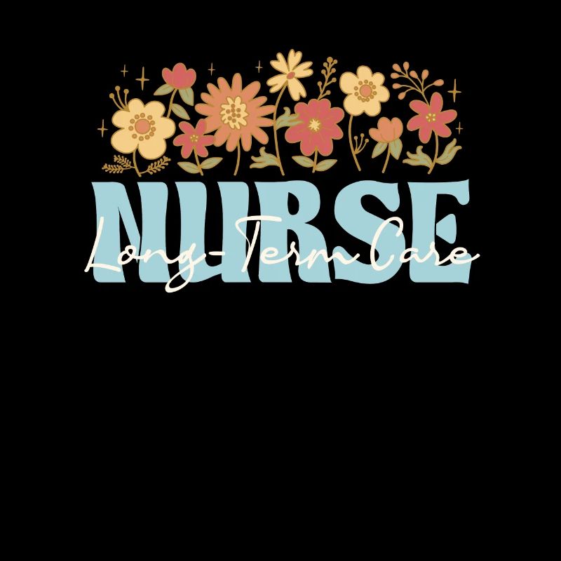 Infirmière en soins de longue durée avec motif de fleurs
